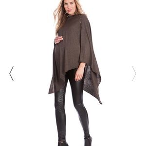 Seraphine Faux Leather Panel Maternity Leggings